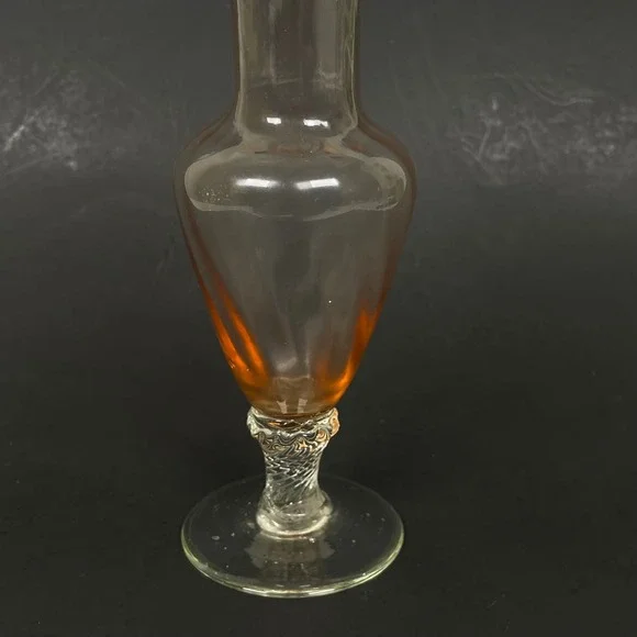 Vintage Pink Depression Glass Bud Vase‎ Twisted Stem Ruffled Trumpet Rim Small - Picture 3 of 8